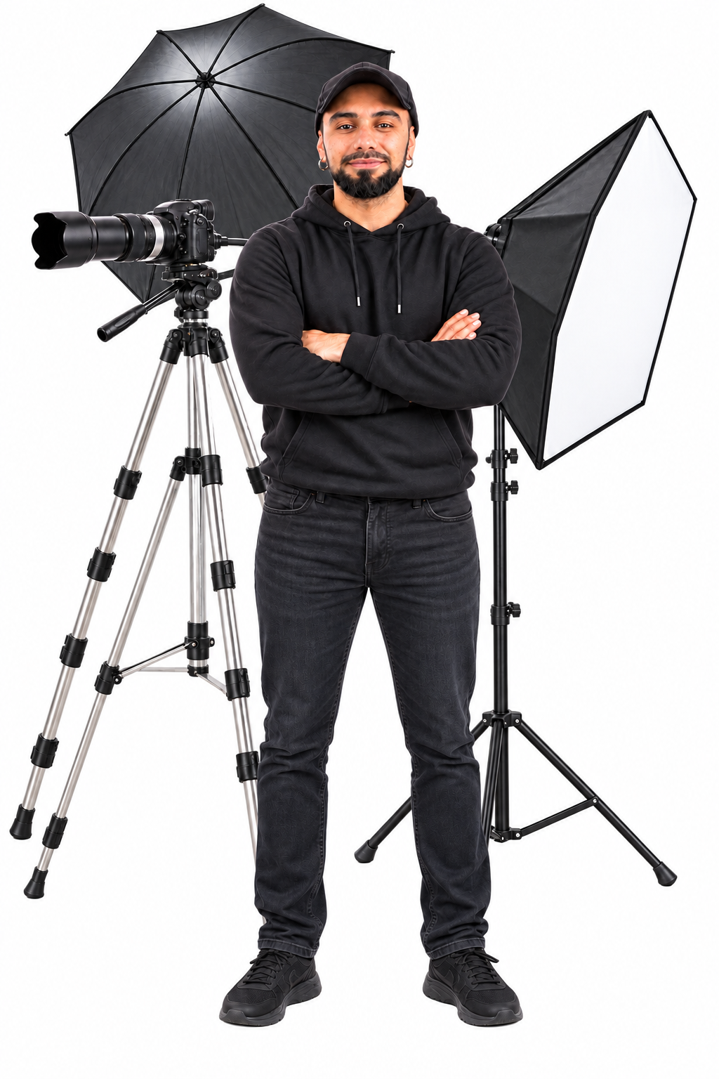 Javier en un set de producción audiovisual