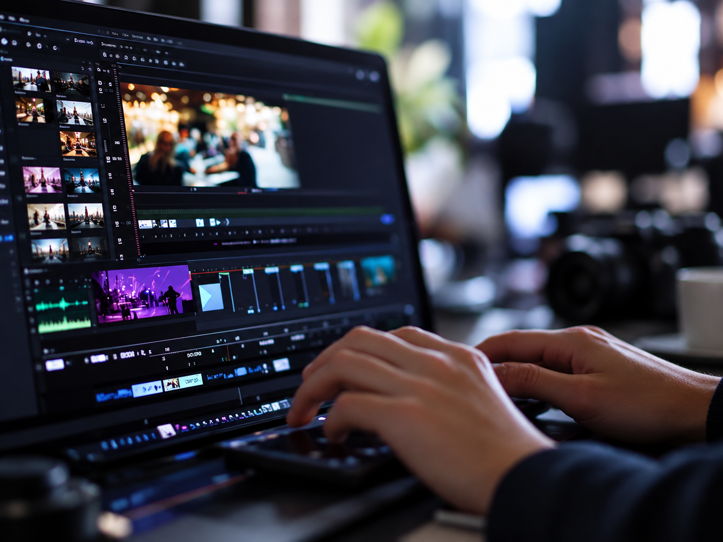 Edición de video en un computador portátil
